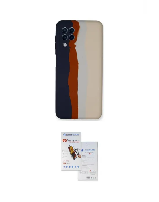 ieg™ Galaxy A22 Kılıf Yadigar Çizgi - Siyah Seramik Nano Ekran Koruyucu