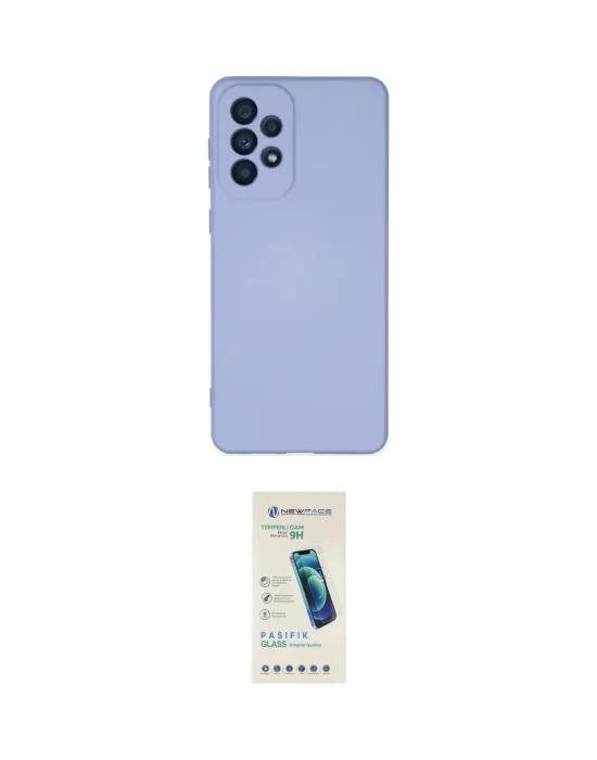 ieg™ Galaxy A23 4G Kılıf Ahenk Serisi - Şeffaf Pasifik Cam Ekran Koruyucu