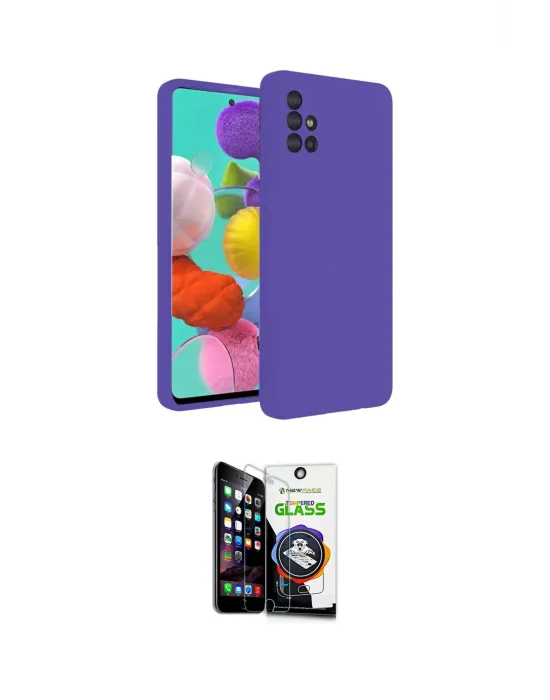 ieg™ Galaxy A31 Kılıf Ahenk Serisi - Şeffaf Temperli Cam Ekran Koruyucu