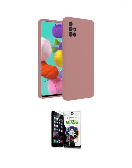 ieg™ Galaxy A31 Kılıf Ahenk Serisi - Şeffaf Temperli Cam Ekran Koruyucu
