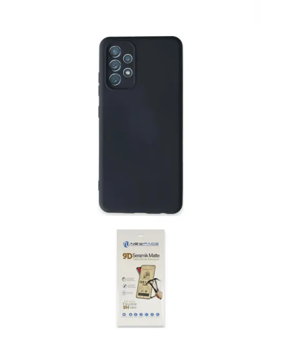 ieg™ Galaxy A32 Kılıf Ahenk Serisi - Siyah Mat Seramik Nano Ekran Koruyucu