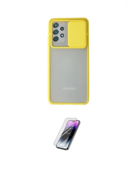 ieg™ Galaxy A32 Kılıf Vadi Çizgi - Şeffaf Pasifik Cam Ekran Koruyucu