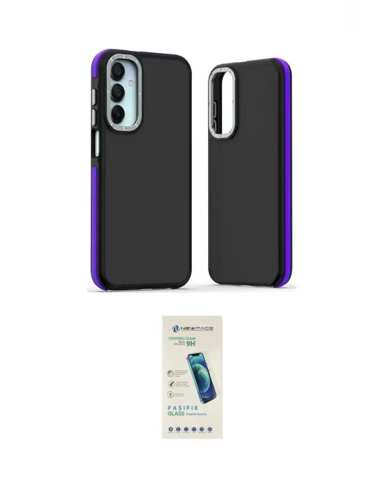 ieg™ Galaxy A35 5G Kılıf Eksen Işık - Şeffaf Pasifik Cam Ekran Koruyucu