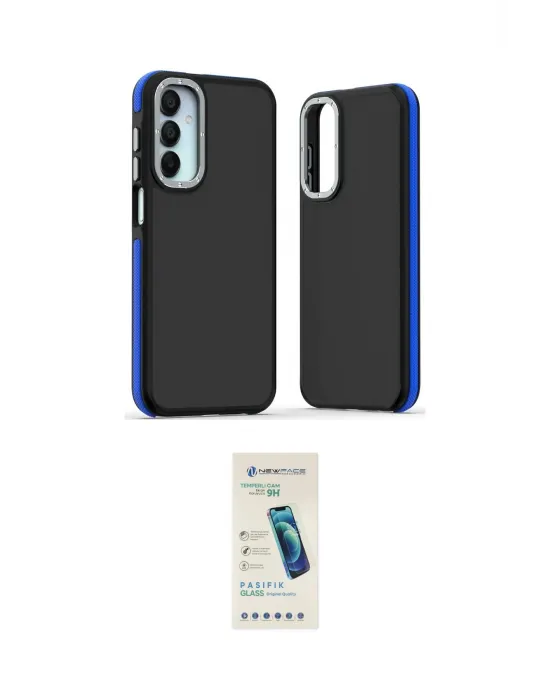 ieg™ Galaxy A35 5G Kılıf Eksen Işık - Şeffaf Pasifik Cam Ekran Koruyucu