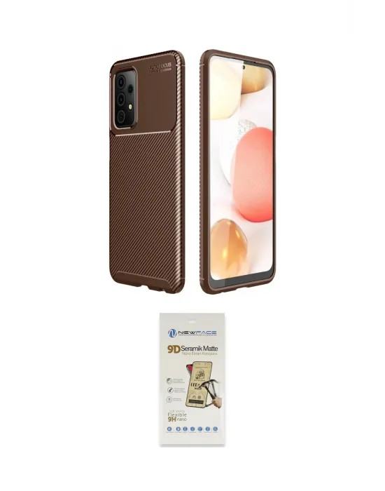 ieg™ Galaxy A52 Kılıf Eksen Form Prime - Siyah Mat Seramik Nano Ekran Koruyucu