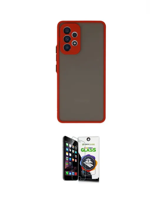 ieg™ Galaxy A53 5G Kılıf Ahenk Çizgi Serisi - Şeffaf Temperli Cam Ekran Koruyucu