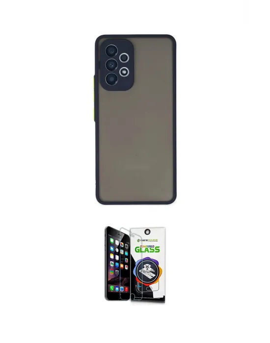 ieg™ Galaxy A53 5G Kılıf Ahenk Çizgi Serisi - Şeffaf Temperli Cam Ekran Koruyucu