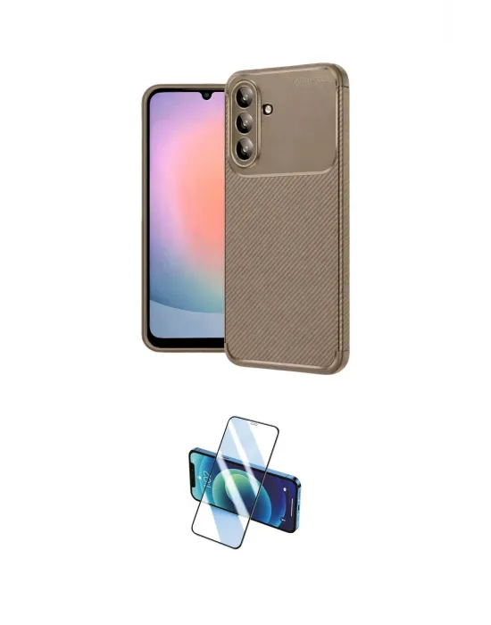 ieg™ Galaxy A56 Kılıf Eksen Form Prime - Siyah 3D Antistatik Cam Ekran Koruyucu