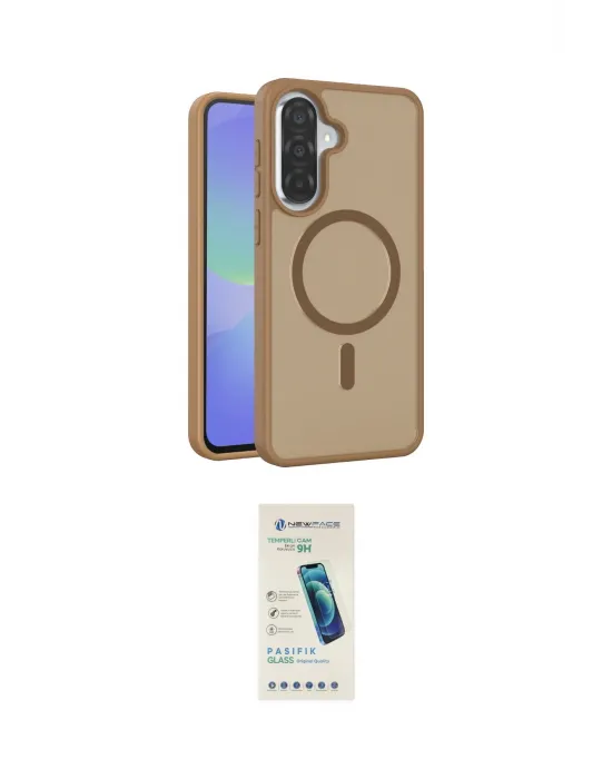 ieg™ Galaxy A57 5G Kılıf Siluet Minimal Prime - Şeffaf Pasifik Cam Ekran Koruyucu