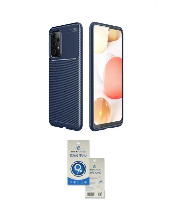 ieg™ Galaxy A72 Kılıf Eksen Form Prime - Şeffaf Royal Nano Ekran Koruyucu
