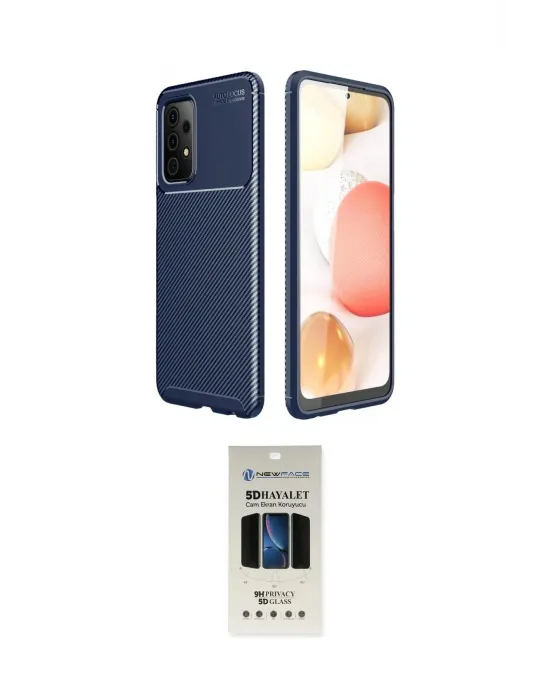 ieg™ Galaxy A72 Kılıf Eksen Form Prime - Siyah 5D Hayalet Cam Ekran Koruyucu