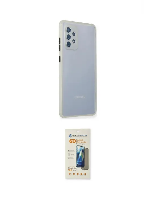 ieg™ Galaxy A72 Kılıf Nova Asil Özel Seri - Siyah 6D Mat Seramik Hayalet Nano Ekran Koruyucu