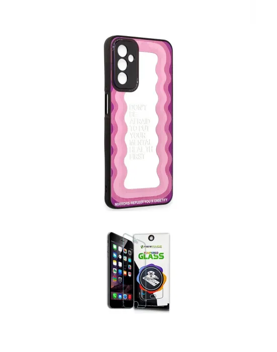 ieg™ Galaxy M23 Kılıf Odak Klasik Serisi - Şeffaf Temperli Cam Ekran Koruyucu