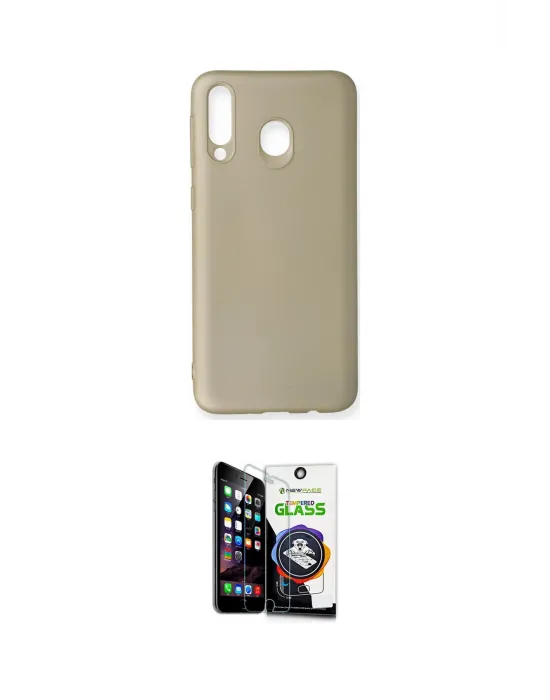 ieg™ Galaxy M30 Kılıf Kozmos Yansıma Özel Seri - Şeffaf Temperli Cam Ekran Koruyucu