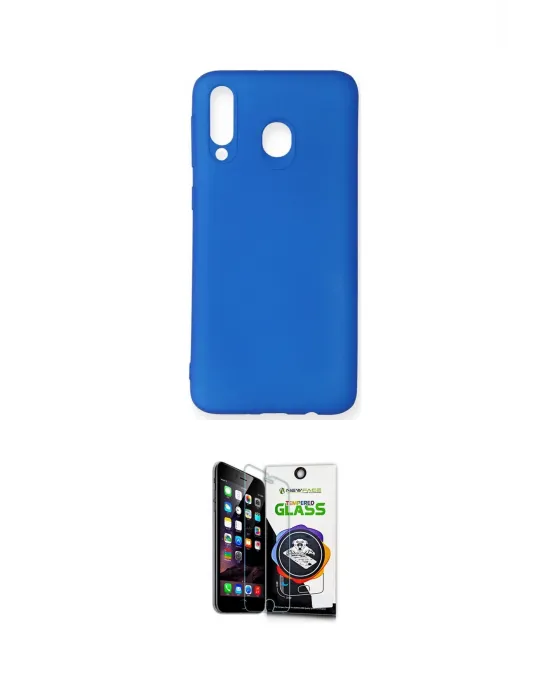 ieg™ Galaxy M30 Kılıf Kozmos Yansıma Özel Seri - Şeffaf Temperli Cam Ekran Koruyucu