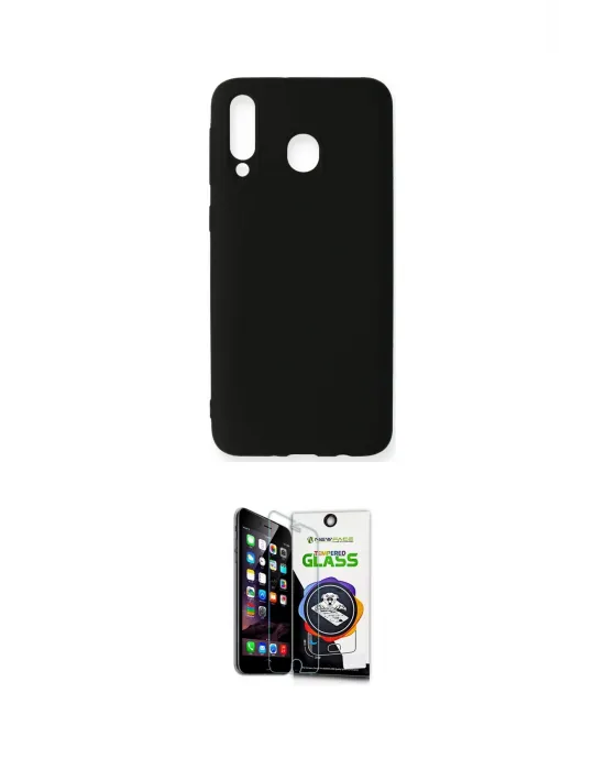 ieg™ Galaxy M30 Kılıf Kozmos Yansıma Özel Seri - Şeffaf Temperli Cam Ekran Koruyucu