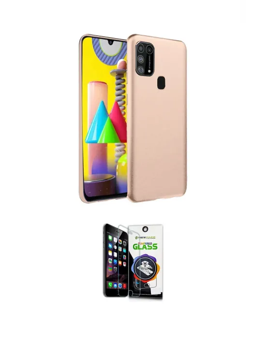 ieg™ Galaxy M31 Kılıf Ahenk Serisi - Şeffaf Temperli Cam Ekran Koruyucu