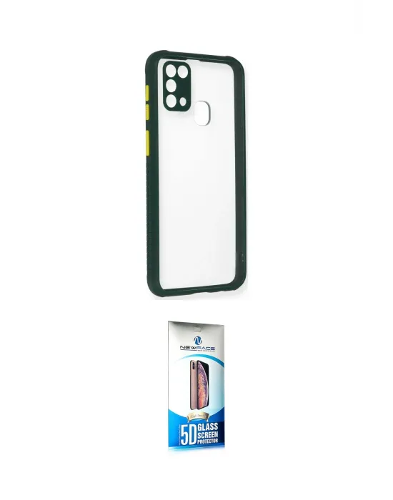 ieg™ Galaxy M31 Kılıf Nova Asil Özel Seri - Siyah 5D Eko Cam Ekran Koruyucu