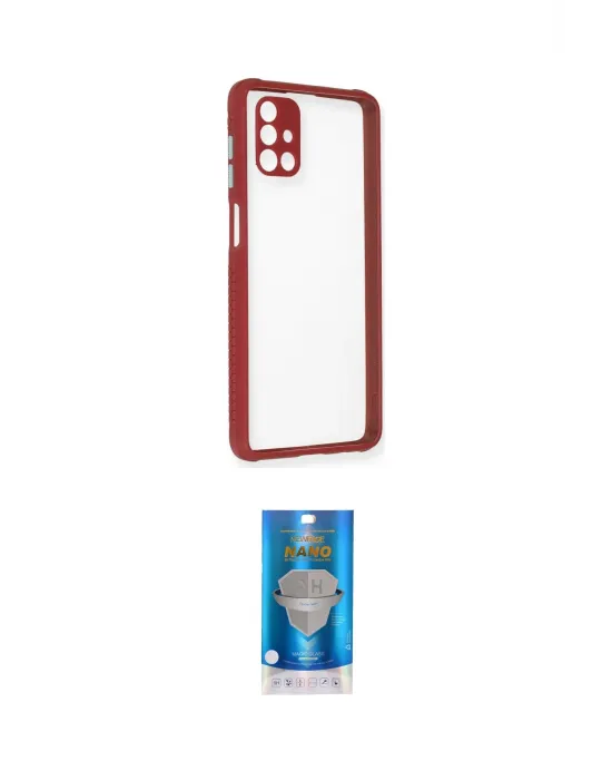 ieg™ Galaxy M51 Kılıf Nova Asil Özel Seri - Şeffaf Royal Nano Ekran Koruyucu