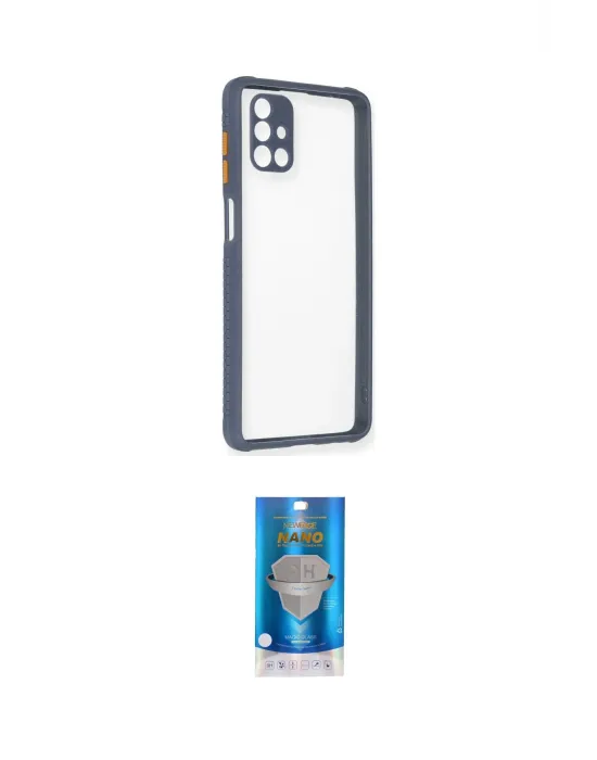 ieg™ Galaxy M51 Kılıf Nova Asil Özel Seri - Şeffaf Royal Nano Ekran Koruyucu