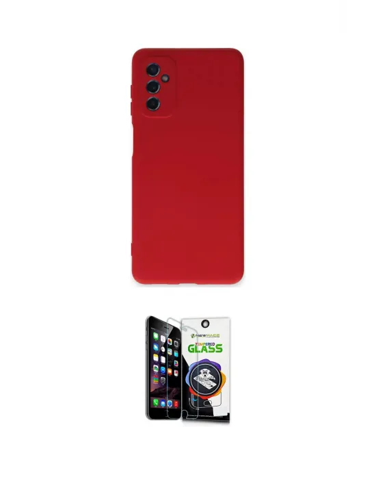 ieg™ Galaxy M52 5G Kılıf Ahenk Serisi - Şeffaf Temperli Cam Ekran Koruyucu