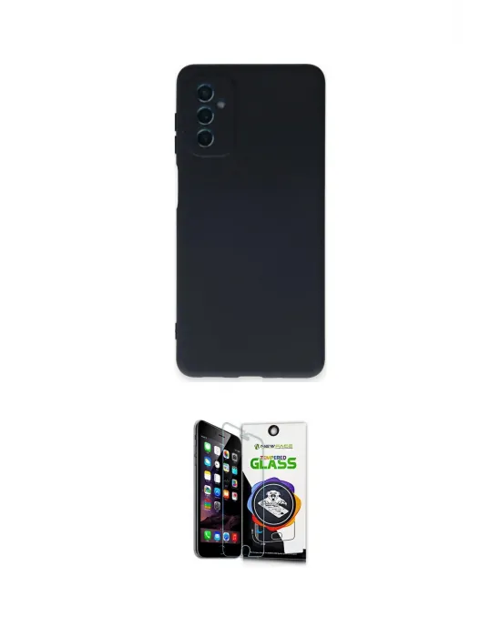 ieg™ Galaxy M52 5G Kılıf Ahenk Serisi - Şeffaf Temperli Cam Ekran Koruyucu