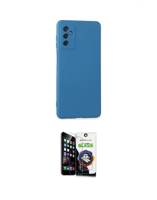 ieg™ Galaxy M52 5G Kılıf Ahenk Serisi - Şeffaf Temperli Cam Ekran Koruyucu