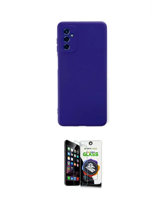 ieg™ Galaxy M52 5G Kılıf Ahenk Serisi - Şeffaf Temperli Cam Ekran Koruyucu