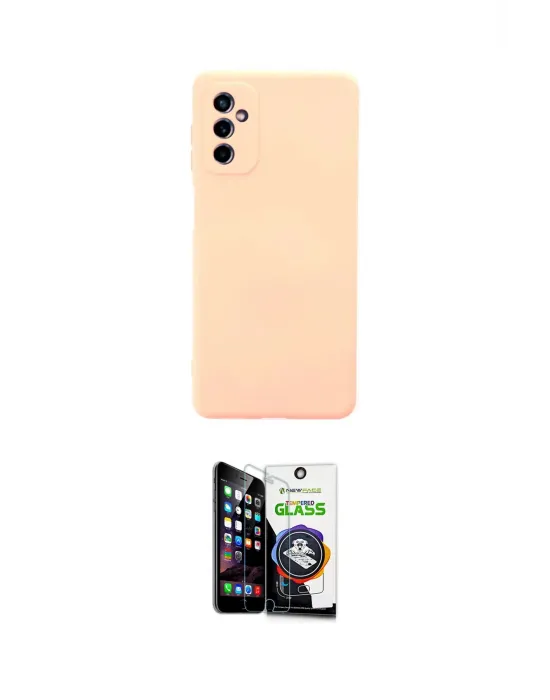 ieg™ Galaxy M52 5G Kılıf Ahenk Serisi - Şeffaf Temperli Cam Ekran Koruyucu