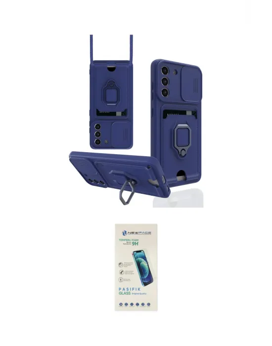 ieg™ Galaxy S21 FE Kılıf Vadi Form Prime - Şeffaf Pasifik Cam Ekran Koruyucu