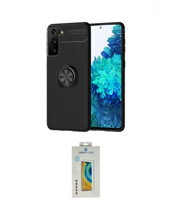 ieg™ Galaxy S21 Plus Kılıf Yankı Form Prime - Şeffaf Polymer Nano Ekran Koruyucu