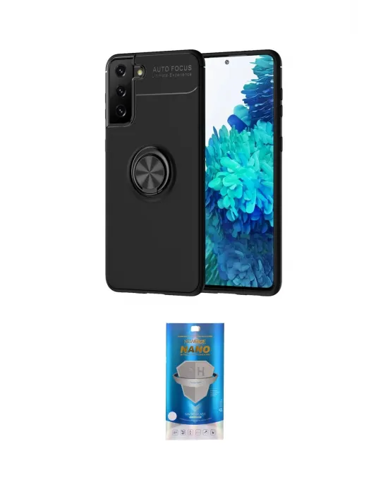ieg™ Galaxy S21 Plus Kılıf Yankı Form Prime - Şeffaf Royal Nano Ekran Koruyucu