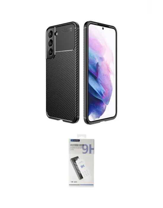ieg™ Galaxy S22 Plus Kılıf Eksen Form Prime - Şeffaf Uv Polymer Nano Ekran Koruyucu