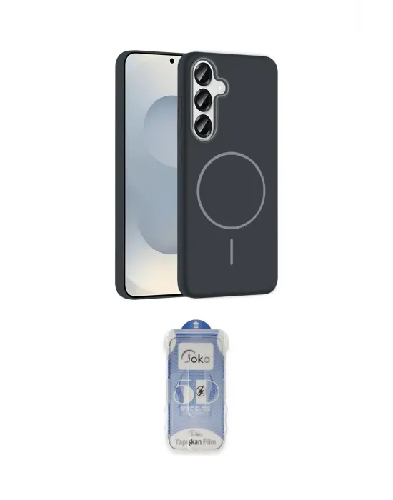 ieg™ Galaxy S23 FE Kılıf Siluet Doku Özel Seri - Siyah Joko Magic 5D Cam