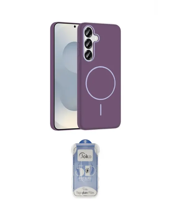 ieg™ Galaxy S23 FE Kılıf Siluet Doku Özel Seri - Siyah Joko Magic 5D Cam