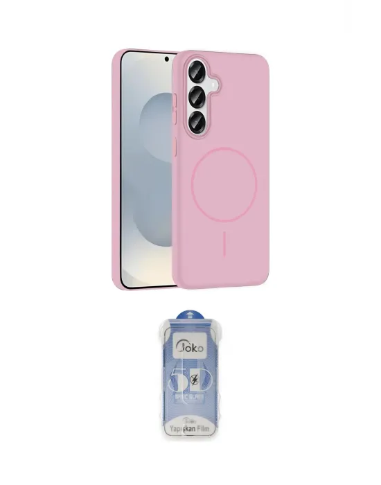 ieg™ Galaxy S23 FE Kılıf Siluet Doku Özel Seri - Siyah Joko Magic 5D Cam