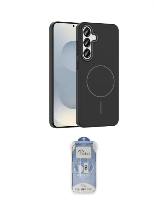 ieg™ Galaxy S23 FE Kılıf Siluet Doku Özel Seri - Siyah Joko Magic 5D Cam
