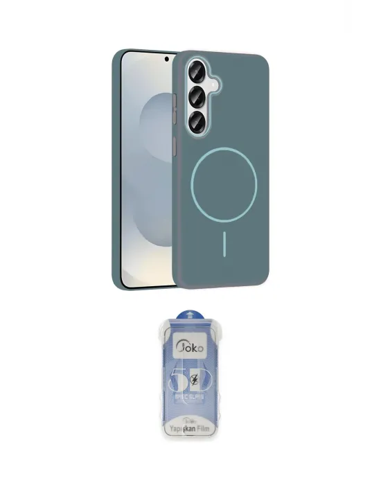 ieg™ Galaxy S23 FE Kılıf Siluet Doku Özel Seri - Siyah Joko Magic 5D Cam