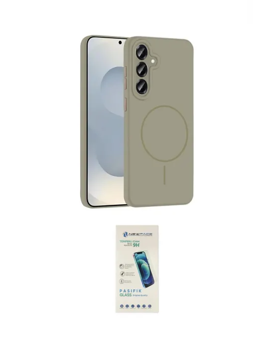 ieg™ Galaxy S23 FE Kılıf Yankı Form Serisi - Şeffaf Pasifik Cam Ekran Koruyucu