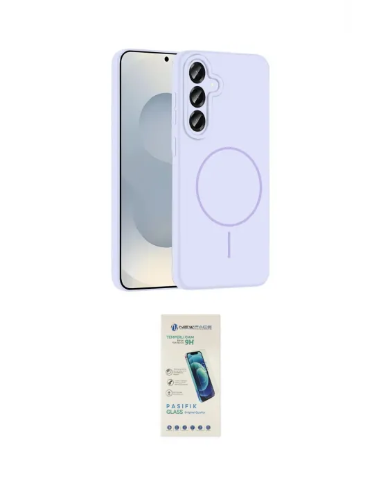 ieg™ Galaxy S23 FE Kılıf Yankı Form Serisi - Şeffaf Pasifik Cam Ekran Koruyucu