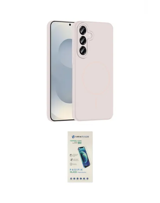 ieg™ Galaxy S23 FE Kılıf Yankı Form Serisi - Şeffaf Pasifik Cam Ekran Koruyucu