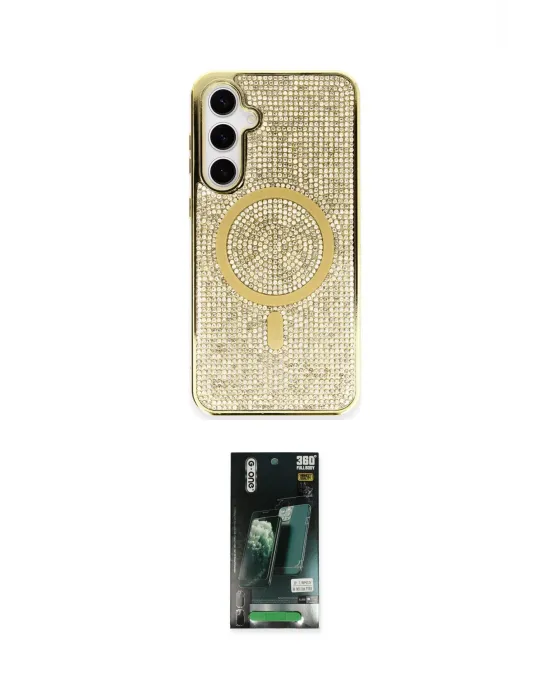 ieg™ Galaxy S23 Kılıf Eksen Çizgi - Şeffaf 360 Full Body Arka Koruyucu