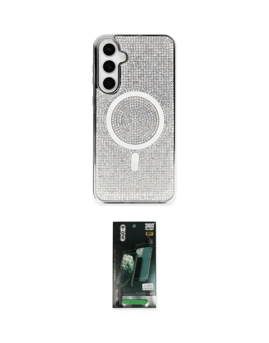 ieg™ Galaxy S23 Kılıf Eksen Çizgi - Şeffaf 360 Full Body Arka Koruyucu