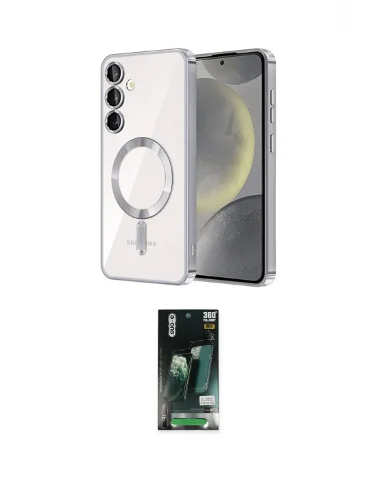 ieg™ Galaxy S23 Kılıf Nova Işık Özel Seri - Şeffaf 360 Full Body Arka Koruyucu
