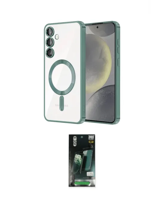 ieg™ Galaxy S23 Kılıf Nova Işık Özel Seri - Şeffaf 360 Full Body Arka Koruyucu