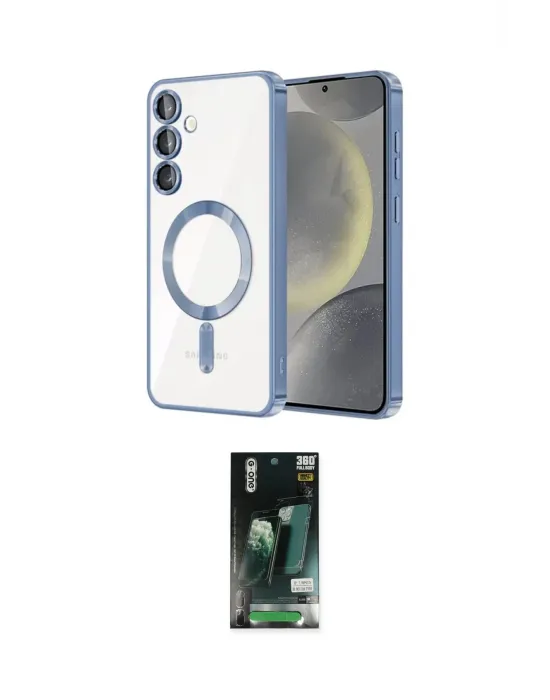 ieg™ Galaxy S23 Kılıf Nova Işık Özel Seri - Şeffaf 360 Full Body Arka Koruyucu
