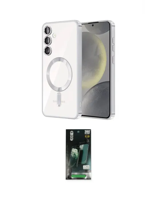 ieg™ Galaxy S23 Kılıf Nova Işık Özel Seri - Şeffaf 360 Full Body Arka Koruyucu