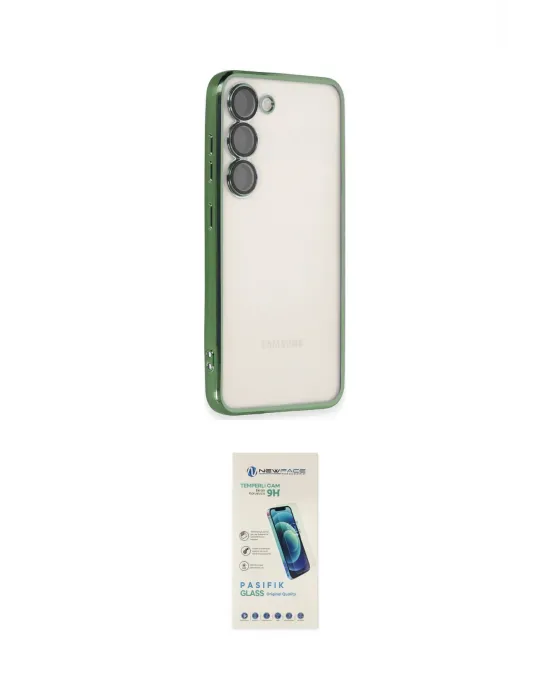 ieg™ Galaxy S23 Kılıf Vadi Minimal - Şeffaf Pasifik Cam Ekran Koruyucu