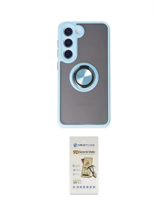 ieg™ Galaxy S23 Kılıf Yörünge Çizgi - Siyah Mat Seramik Nano Ekran Koruyucu