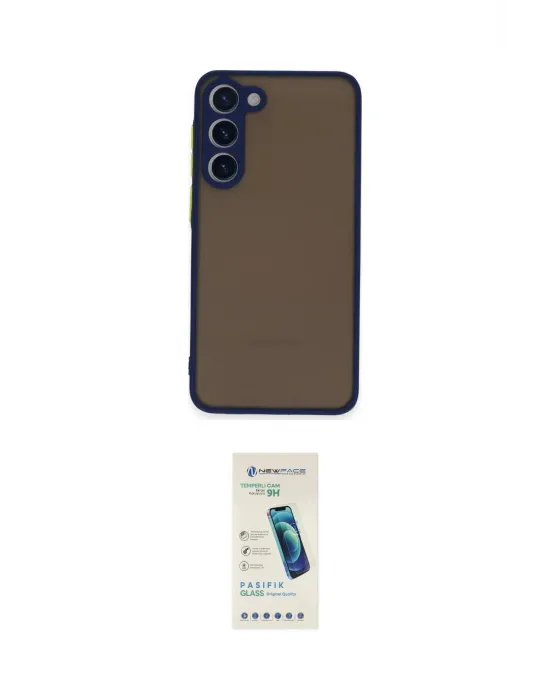 ieg™ Galaxy S23 Plus Kılıf Ahenk Çizgi Serisi - Şeffaf Pasifik Cam Ekran Koruyucu